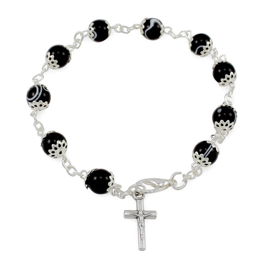  Rosary Bracelet with Silk Beads 