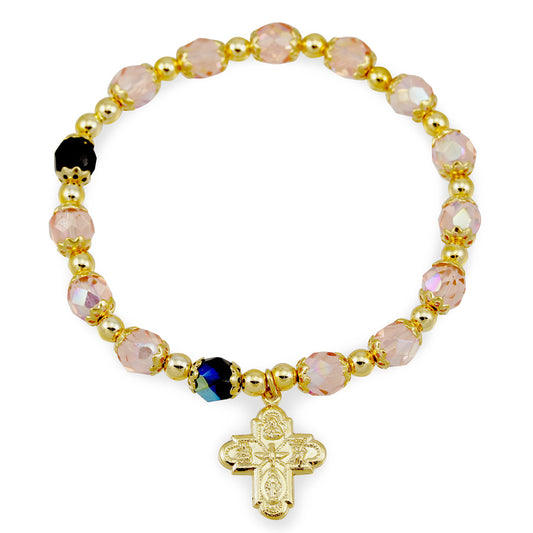 Four Way Cross Catholic Rosary Bracelet