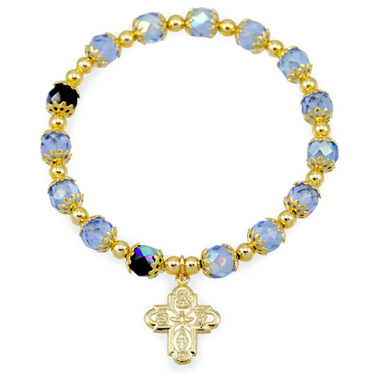 Four Way Cross Rosary Bracelet