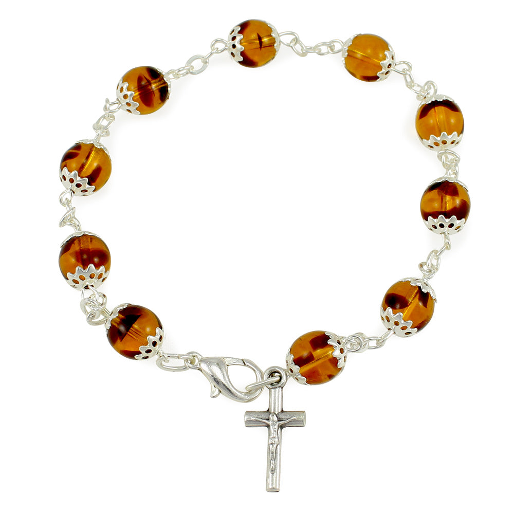 Rosary Bracelet Capped Beads