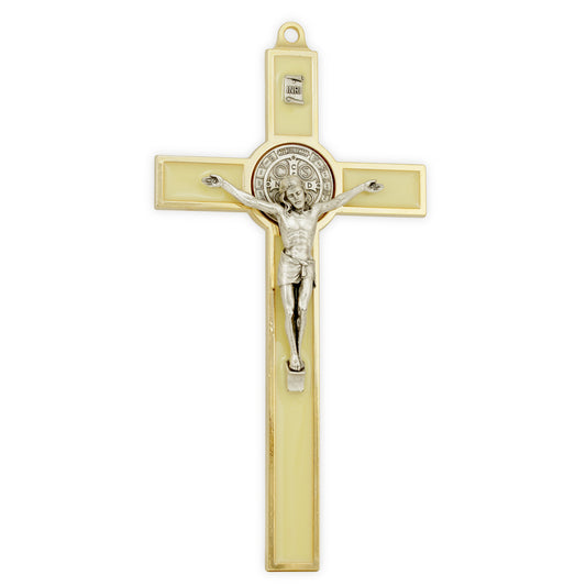 St Benedict Wall Crucifix with Gold Edging