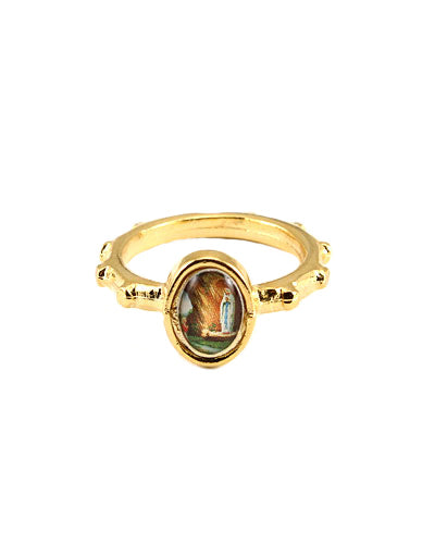 Our Lady of Lourdes Catholic Rosary Ring