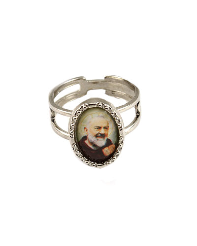 Padre Pio Silver Catholic Ring