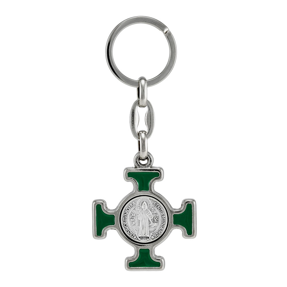 St Benedict Celtic Cross Catholic Keychain