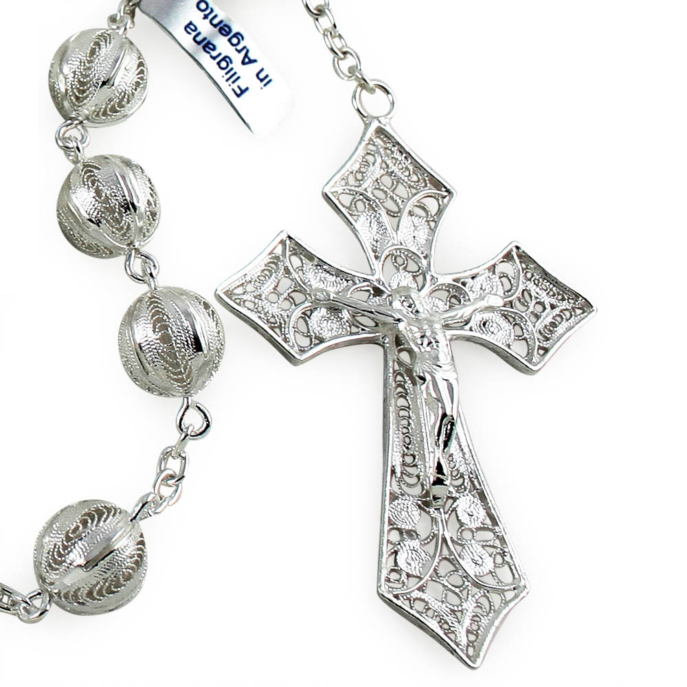 Catholic Rosary SIlver 