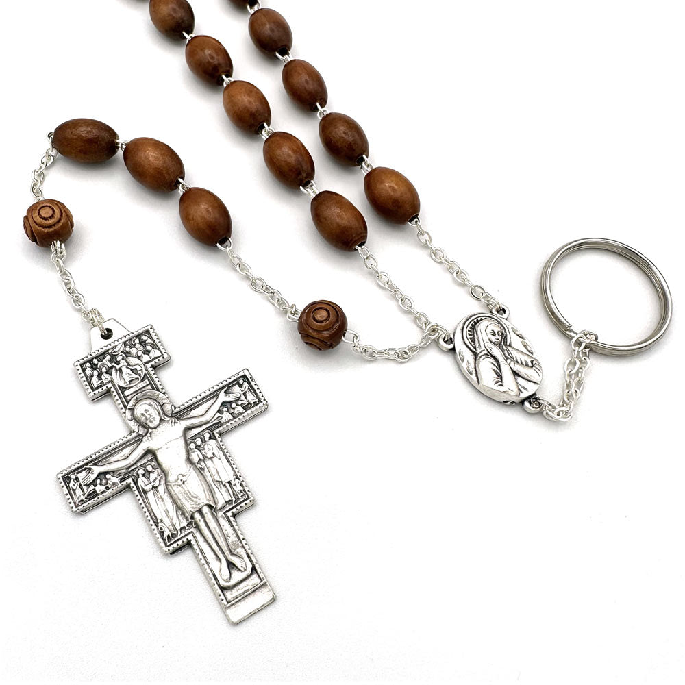 Nuns Rosary with Large Brown Beads