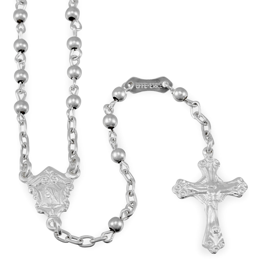 Polished Sterling Silver Beads Rosary