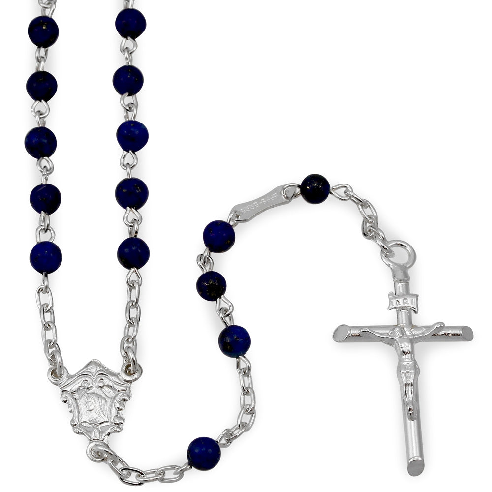Deep Lapis Lazuli Beads Catholic Rosary