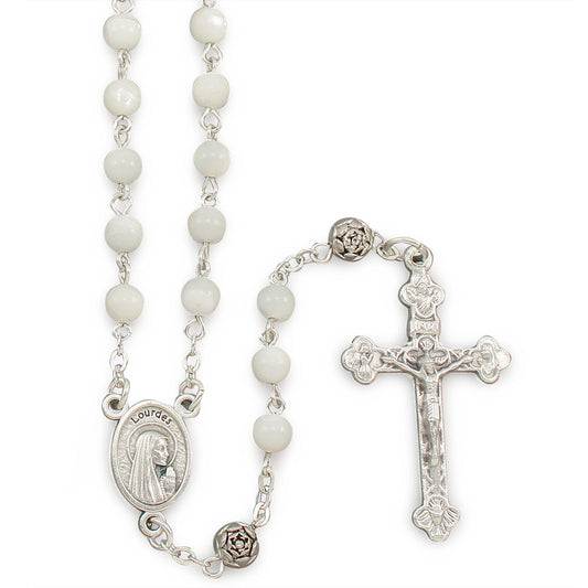 Mother of Pearl Beads Our Lady of Lourdes Catholic Rosary