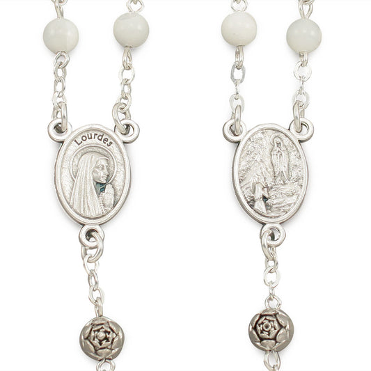 Our Lady of Lourdes Mother of Pearl Beads Catholic Rosary