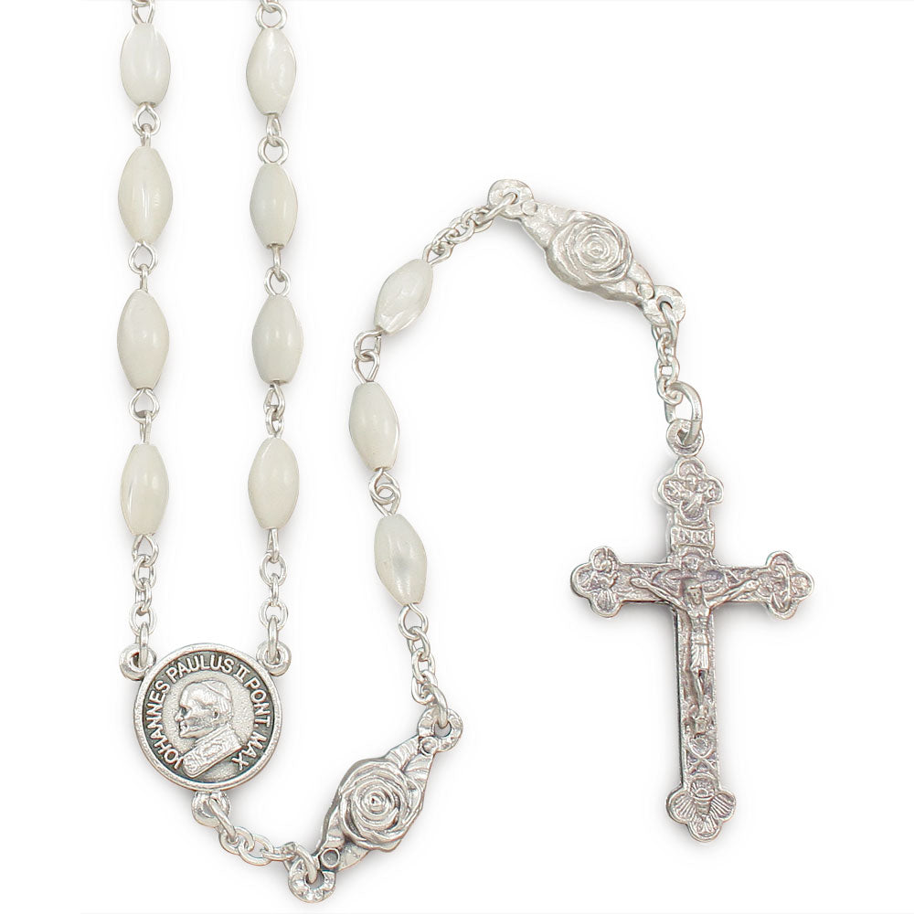 Mother of Pearl Beads Rosary Pope John Paul II