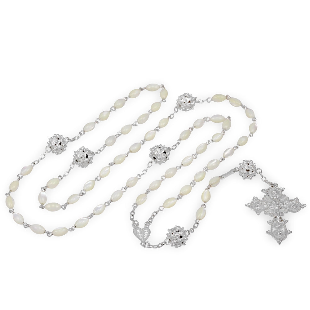 Mother of Pearl Beads Catholic Rosary