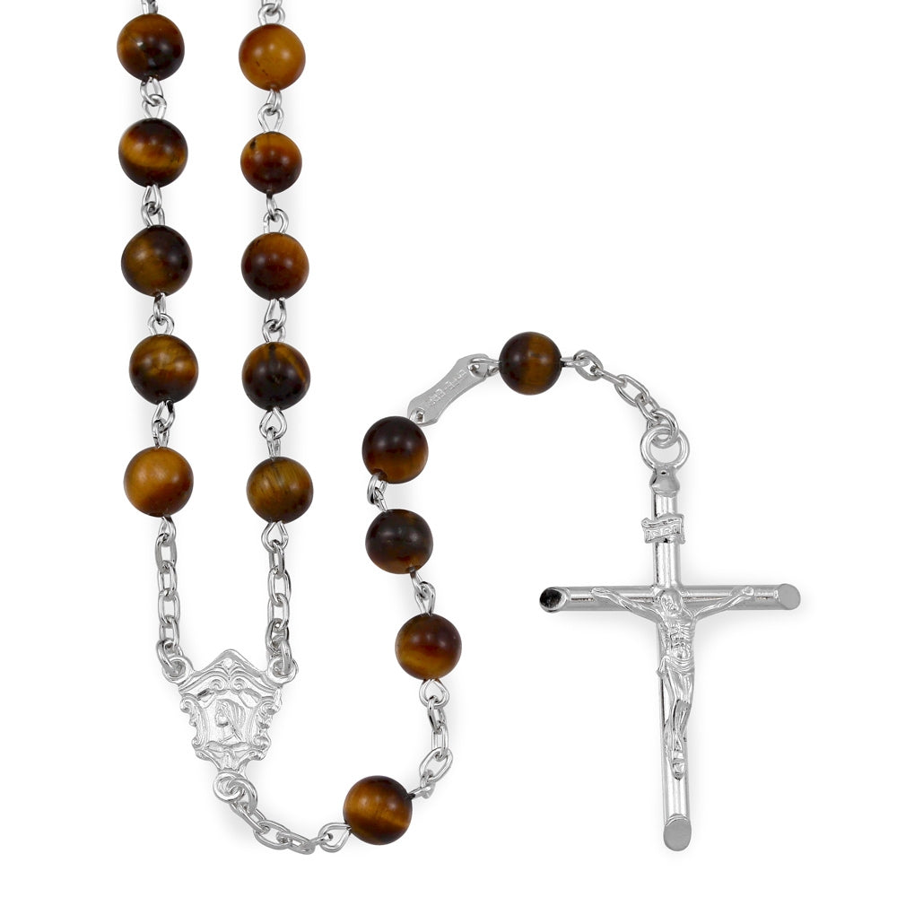 Tiger Eye Beads Catholic Rosary