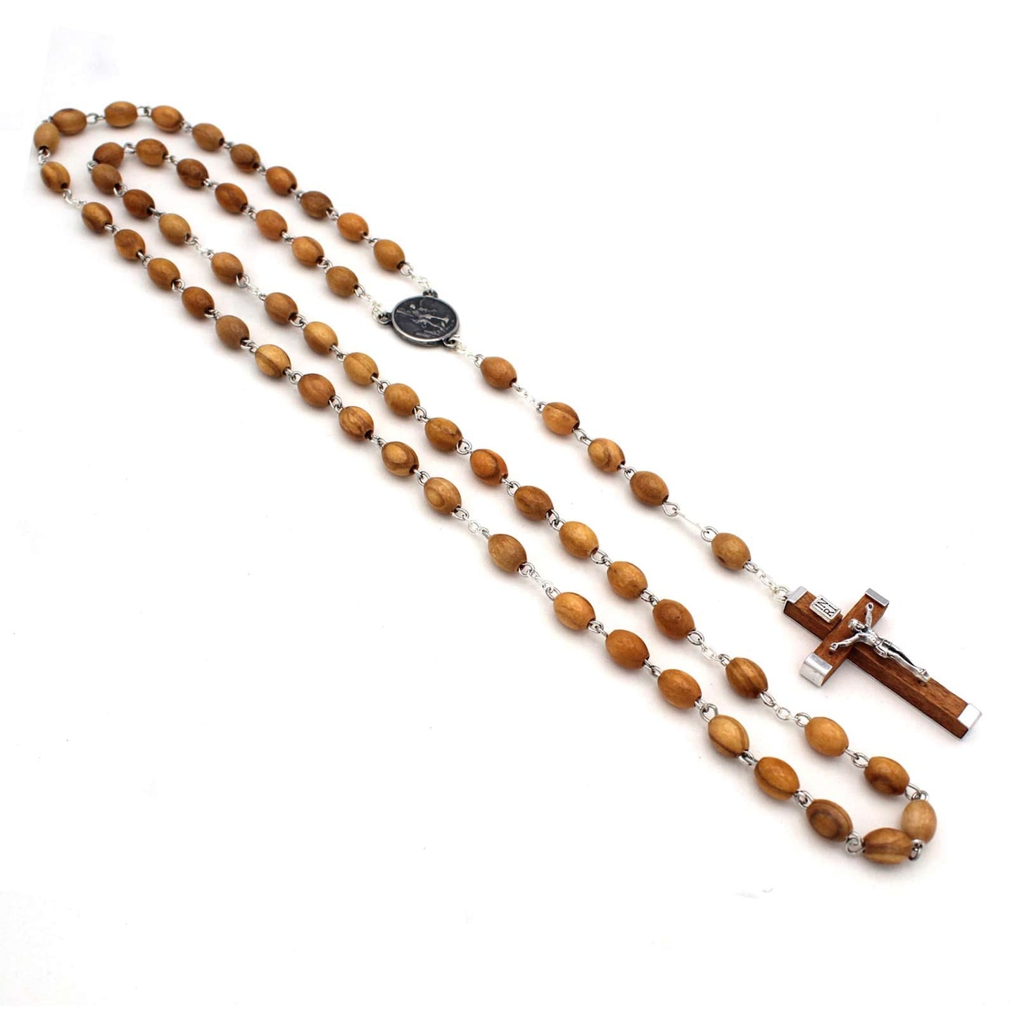 St Michael Olive Wood Beads Rosary