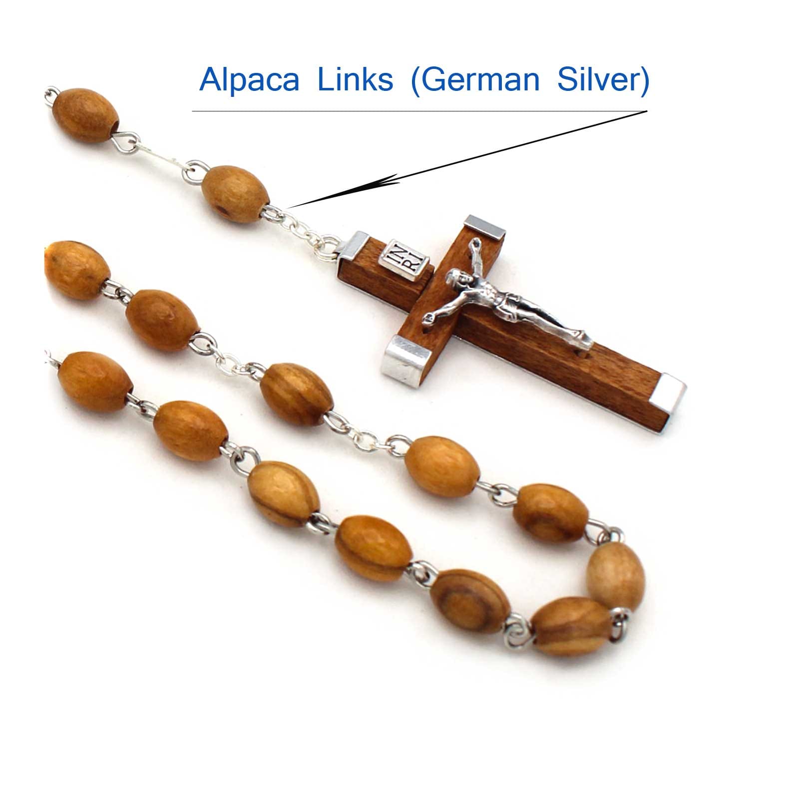 Olive Wood Beads Rosary St. Michael