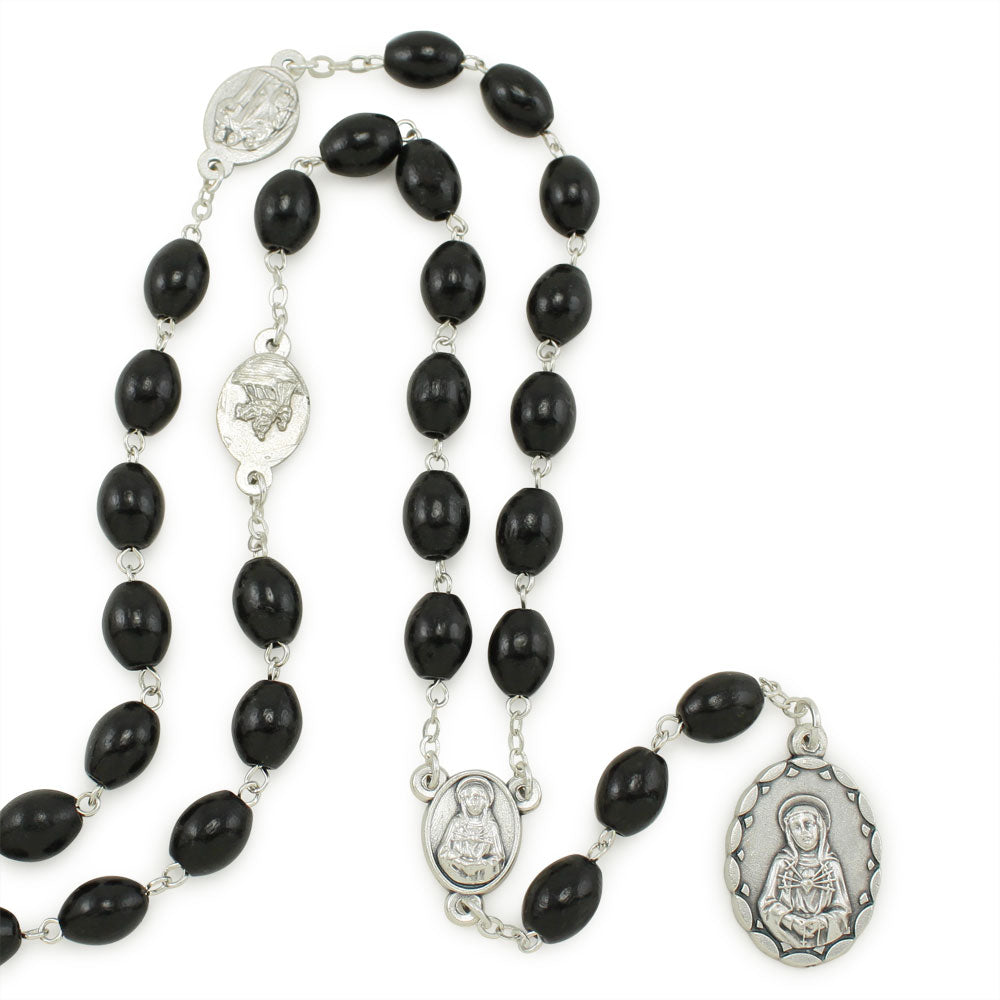 Black Wooden Beads Rosary Chaplets