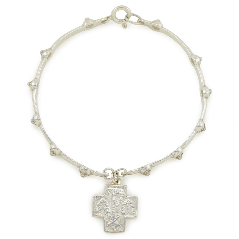 Sterling Silver Rosary Bracelet