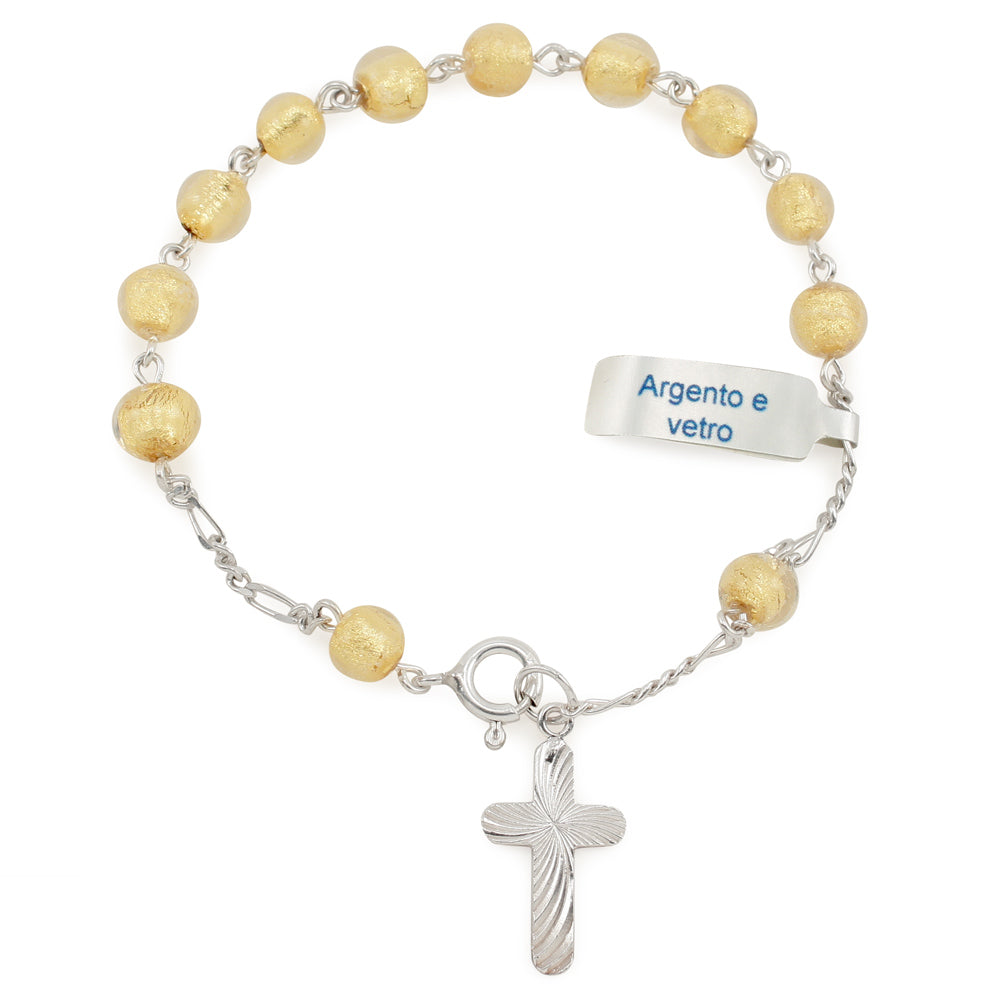 Sterling Silver Rosary Bracelet