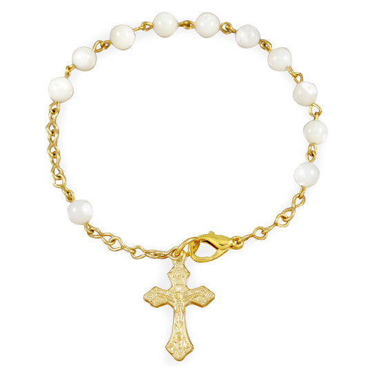 Rosary Bracelet Mother of Pearl Beads