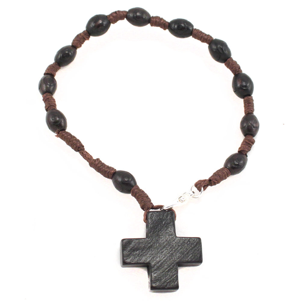 Rosary Bracelet with Wooden Beads