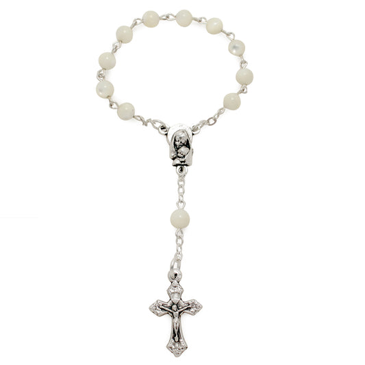 Catholic Decade Rosary  Mother of Pearl Beads