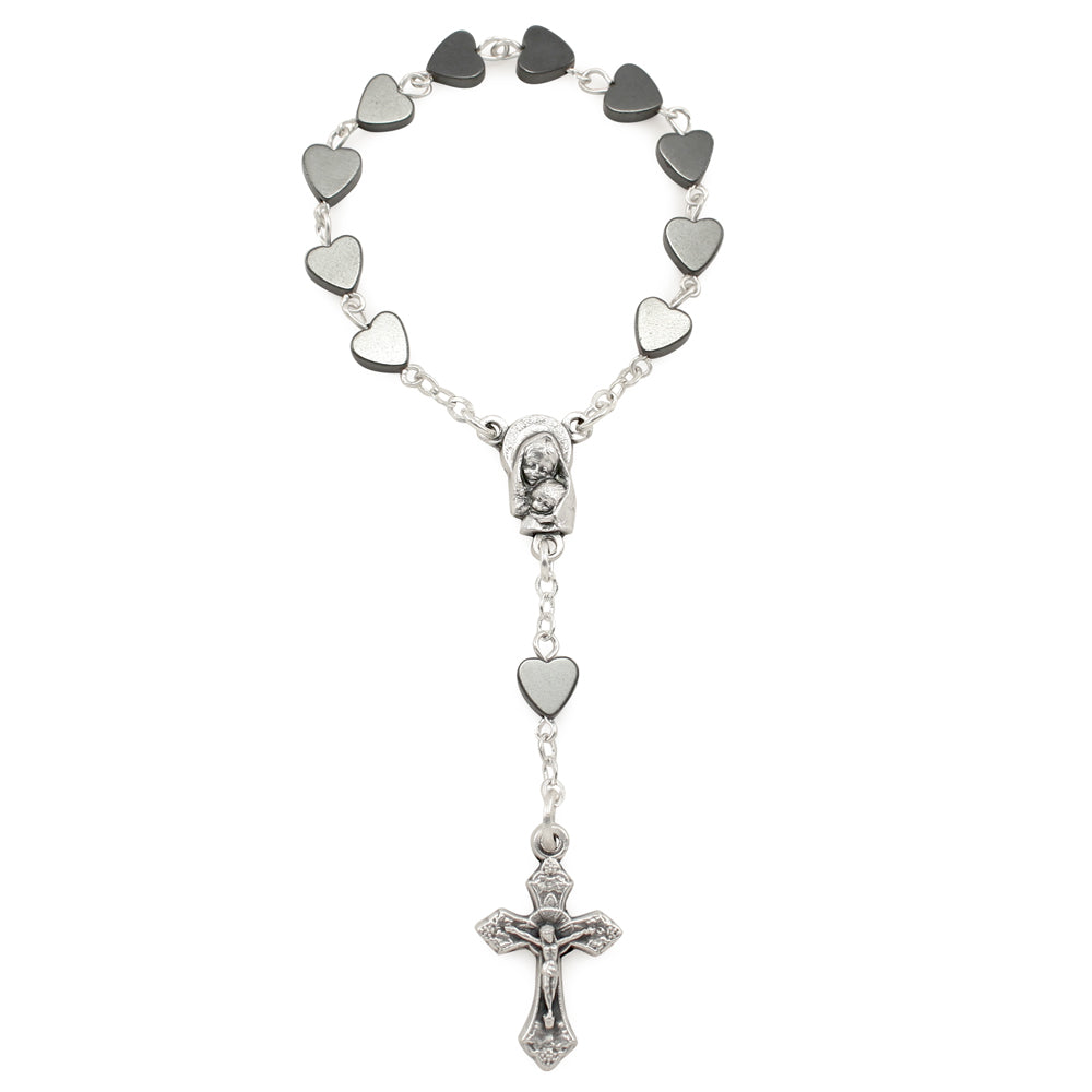 Hematite Beads Decade Rosary