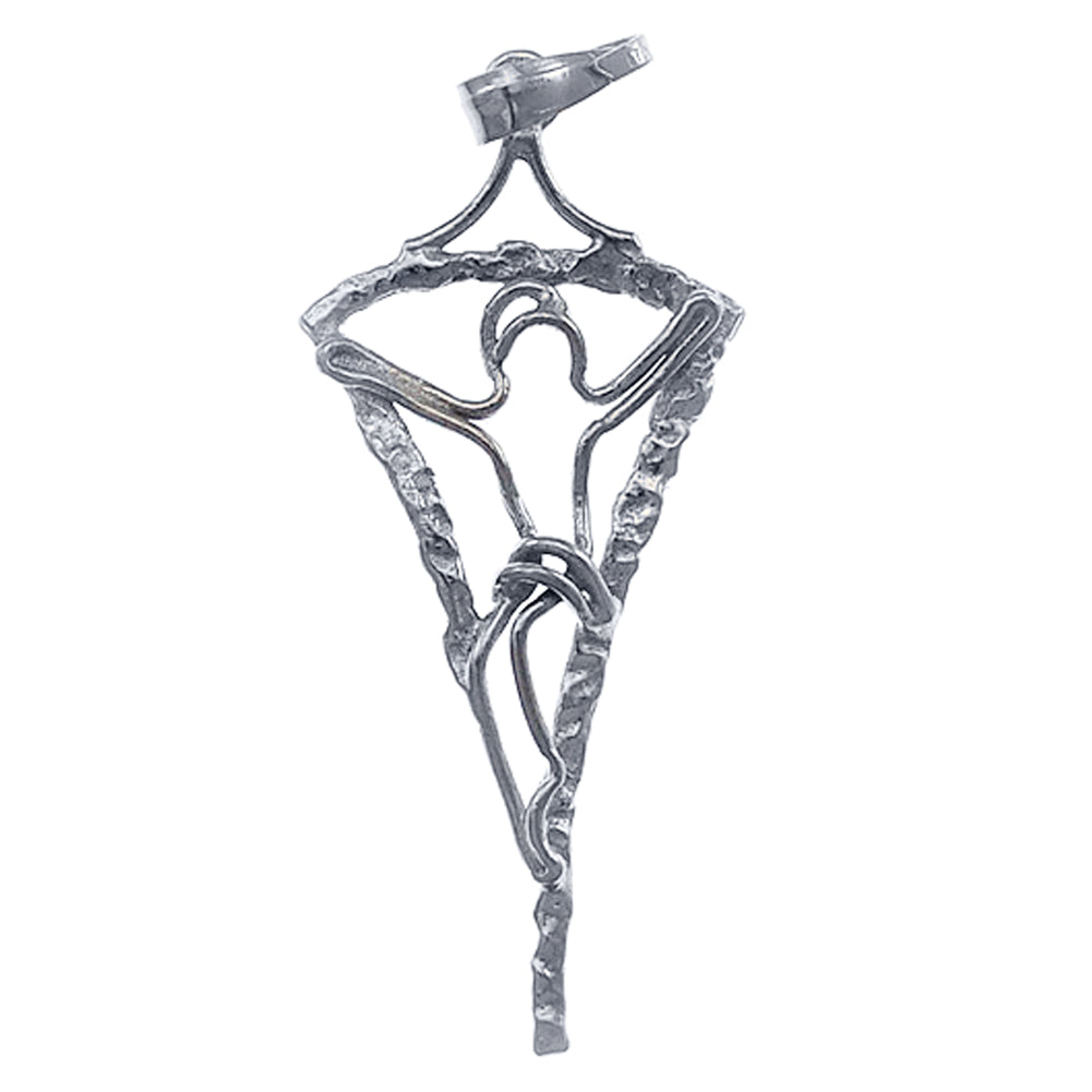 Triangular Sterling Silver Crucifix Pendant