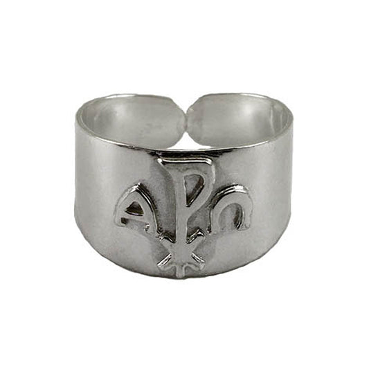 Alpha and Omega Sterling Silver Catholic Ring