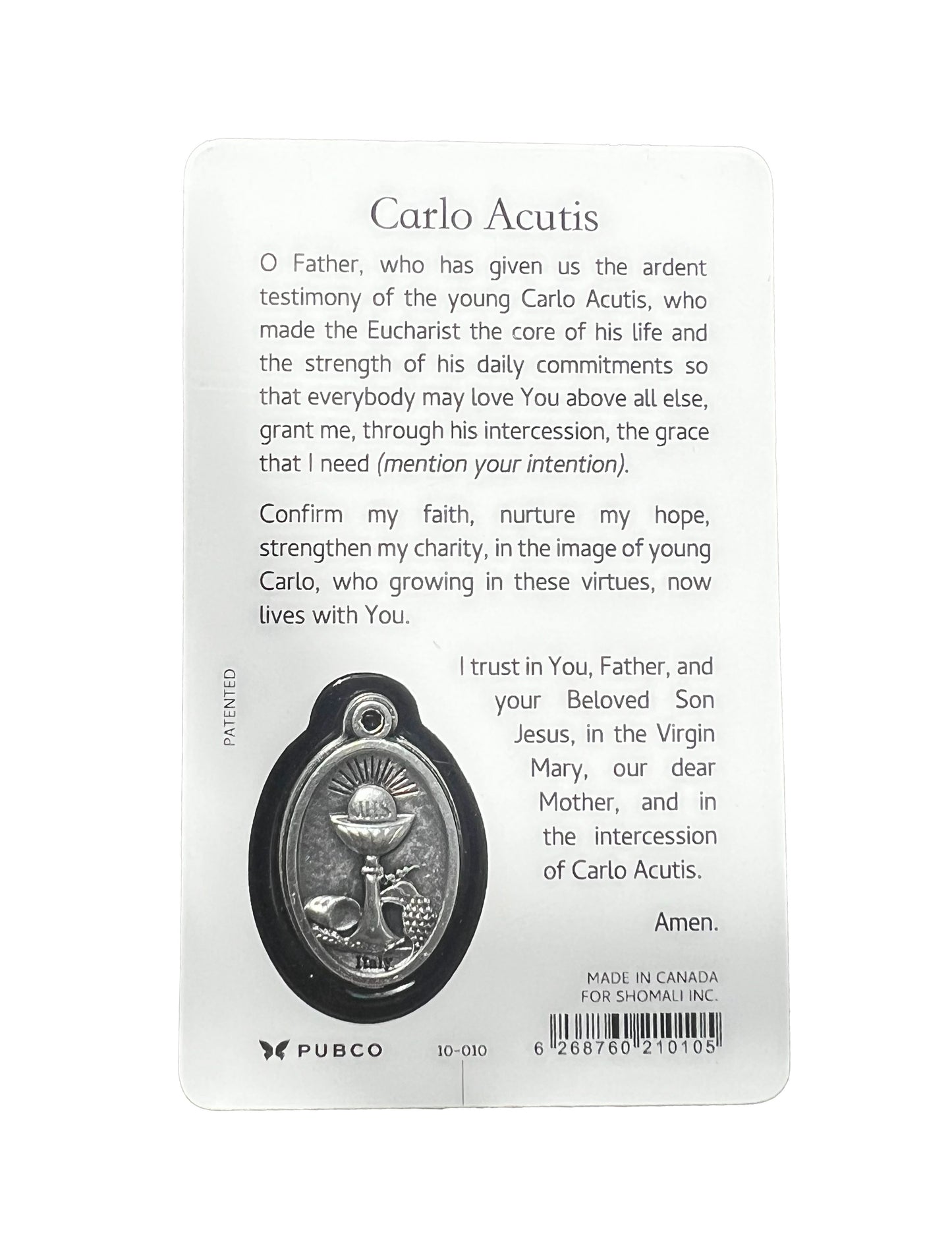 Blessed Carlo Acutis Prayer Card