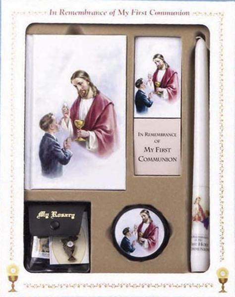 Catholic First Collection First Communion Deluxe Box Set for Boys - Sacred Heart Edition – Rosary ...