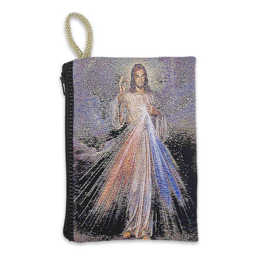 Large Embroidered Rosary Pouch Our Lady of Miracles