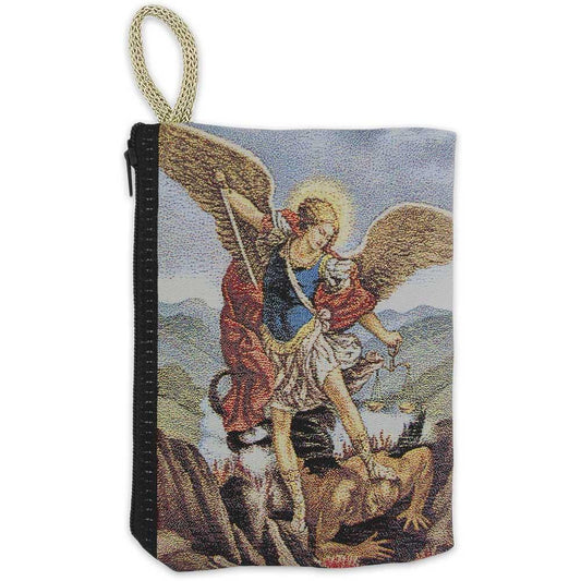 Large Embroidered Rosary Pouch Saint Michael