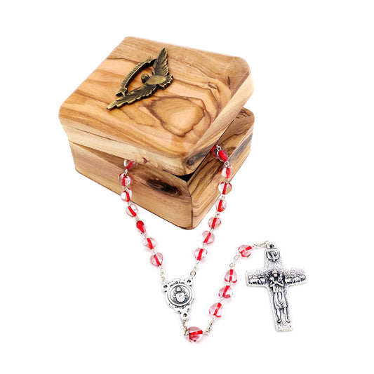 Rosary Gift Set with Confirmation Wooden Box 