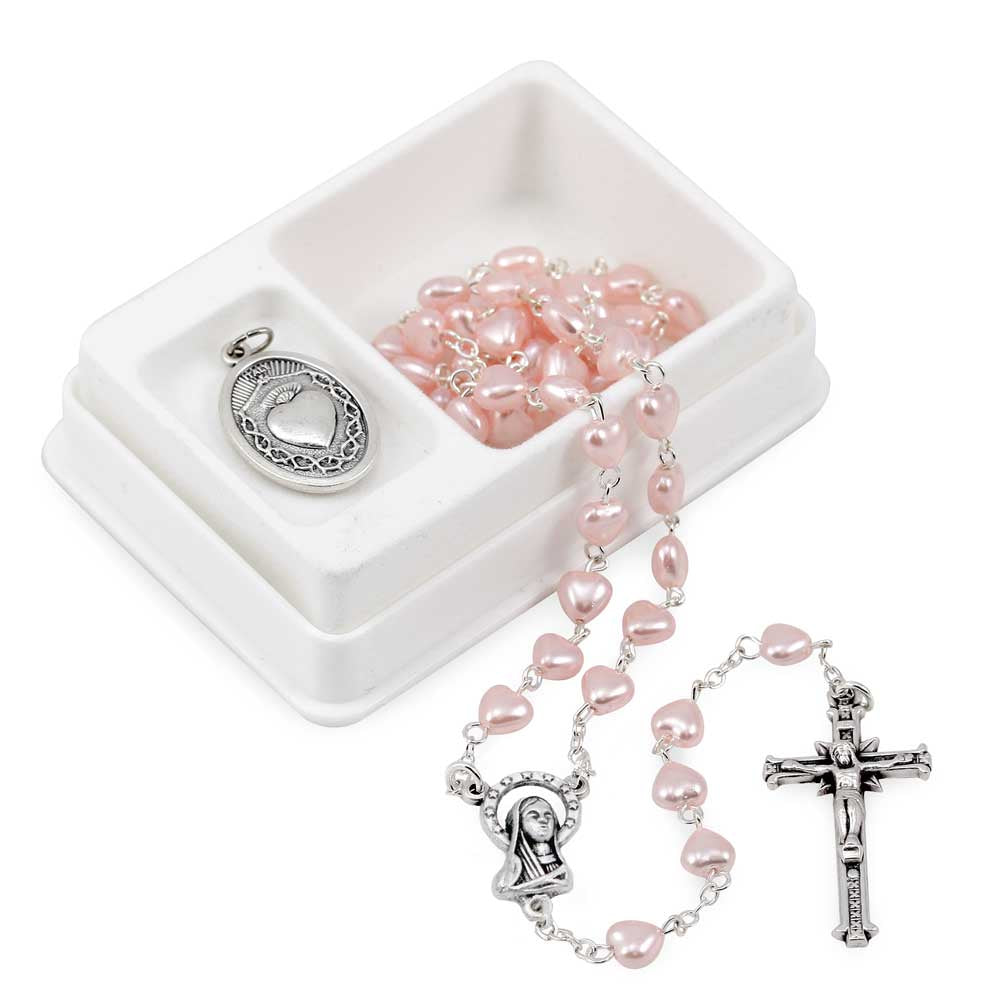 Heart Shaped Rosary Beads Gift Set