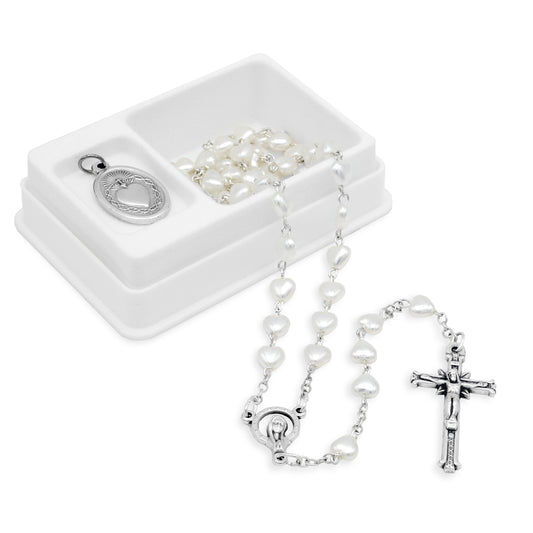 Heart Shaped Rosary Beads Gift Set